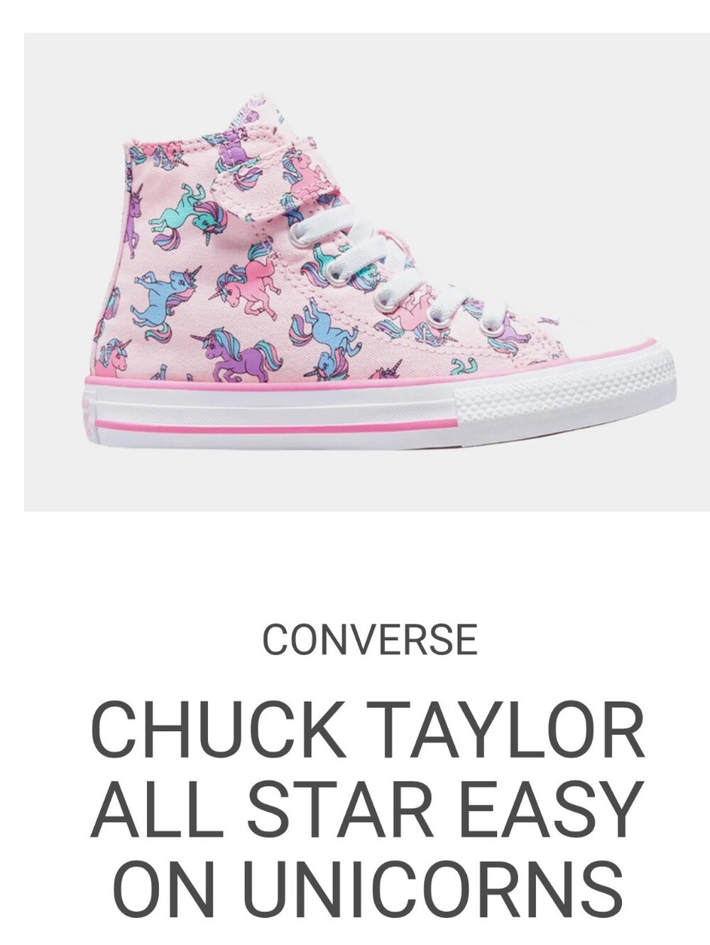 Converse Pink High-Top Sneakers with Unicorn Print